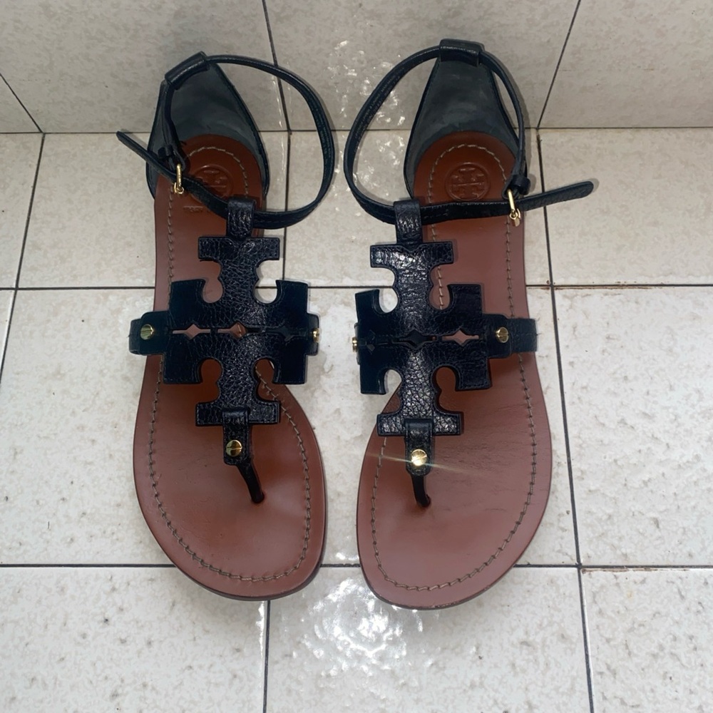 Tory Burch Phoebe Sandal flat black 9.5